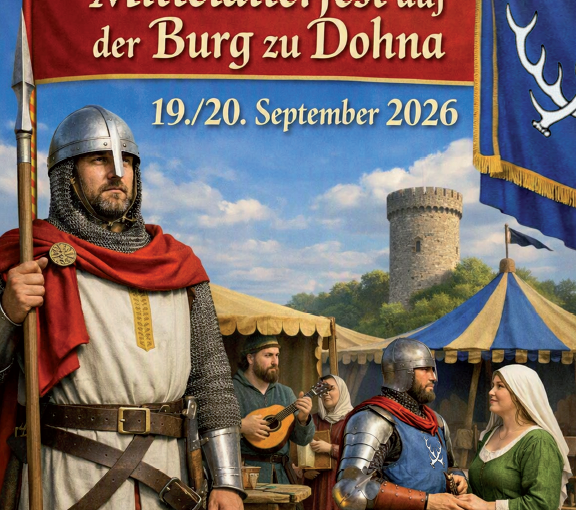5. Mittelalterliches Burgfest auf der Burg zu Dohna am 19. und 20. September 2026 jeweils ab 10:00 Uhr